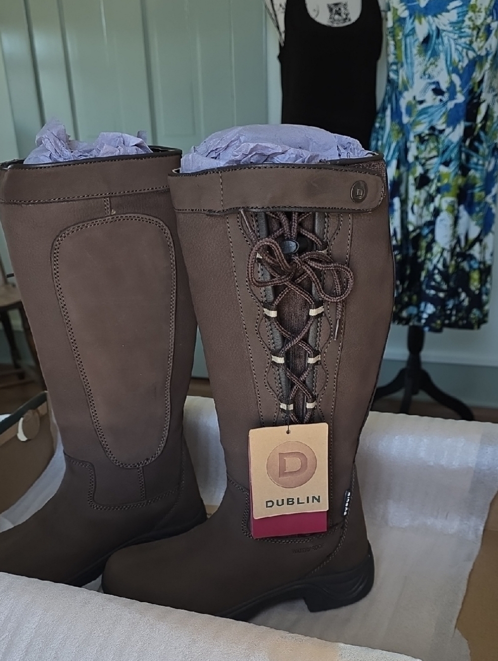 Dublin Women's Brown Tall Lace-Up Riding Boots